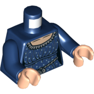 Torso Dress with Light Nougat Neck, Silver Collar, Spots, and Rope Belt Print (Rowena Ravenclaw), Dark Blue Arms, Light Nougat Hands Dark Blue