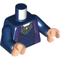 Torso, Dark Purple Robe, Sand Blue Collar, Gold Pendant print, Dark Blue Arms, Light Nougat Hands Dark Blue