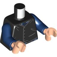 Torso, Vest, Buttons, Pockets, Dark Blue Shirt print, Dark Blue Arms, Light Nougat Hands Schwarz
