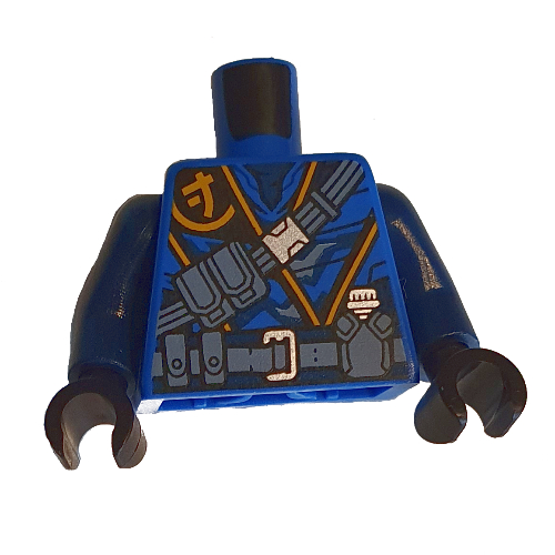 Torso Robe, Gold Trim, Sand Blue Utility Belt Print (Jay), Dark Blue Arms, Black Hands Blau