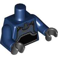 Torso Kendo Armor, Black with Belt Print, Dark Blue Arms, Black Hands Dark Blue