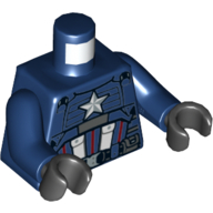 Torso Armor, White Star, White and Red Stripes, and Belt Print, Dark Blue Arms, Black Hands in 