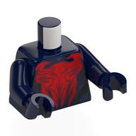 Torso, Red Spider, Black Shapes print, Dark Blue Arms and Hands Dark Blue