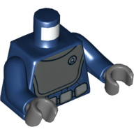 Torso Uniform with Dark Bluish Gray Chest and Belt Print (Admiral Raddus), Dark Blue Arms, Dark Bluish Gray Hands Dark Blue