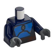 Torso, Blue Mandalorian Armor, Dark Brown Belt print, Dark Blue Arms, Dark Bluish Gray Hands Dark Blue