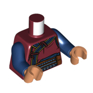 Torso Tunic, Dark Blue Trim, Dark Brown Straps, Belt print, Dark Blue Arms, Nougat Hands Dark Red