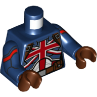 Torso Armor, Union Flag, Reddish Brown Belt, Straps Print, Dark Blue Arms, Reddish Brown Hands Dunkelblau