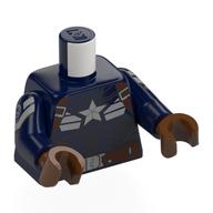 Torso, Armor, White Stars, Black Detailing, Reddish Brown Straps print, Dark Blue Arms, Reddish Brown Hands Dunkelblau