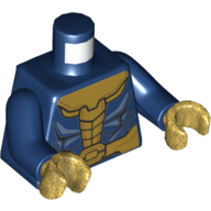 Torso Armor, Gold Plates and Belt Print, Dark Blue Arms, Pearl Gold Hands Dark Blue