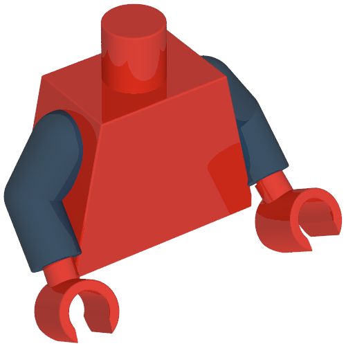 Torso Bodysuit, Black Webbing and Spider, Dark Blue Panels Print, Dark Blue Arms, Red Hands Rot