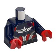 Torso, Captain America Suit, White Star, White/Red Decorations print, Dark Blue Arms, Red Hands Dunkelblau