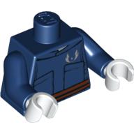 Torso Jacket with Brown Belt and Jedi Order Insignia Print, Dark Blue Arms, White Hands Dunkelblau