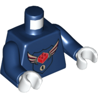 Torso MBA Level 4 Logo Print, Dark Blue Arms, White Hands Dark Blue