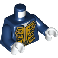 Torso Pirate Bluecoat Governor Print, Dark Blue Arms, White Hands Dunkelblau