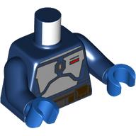 Torso, Light Bluish Grey Chest Plates, Red Decoration, Dark Brown Utility Belt print, Dark Blue Arms, Blue Hands Dark Blue