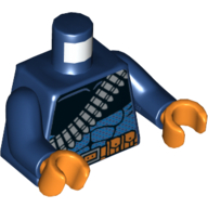 Torso Bandolier and Orange Belt with Pouches Print (Deathstroke), Dark Blue Arms, Orange Hands Dunkelblau