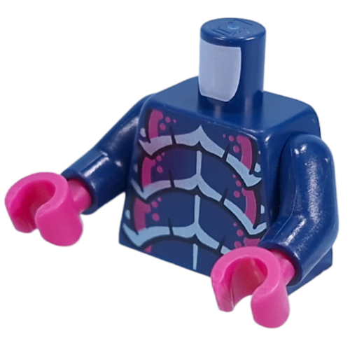 Torso, Silver/Magenta Alien Bug Chest, Scaled Back print, Dark Blue Arms, Magenta Hands Dunkelblau