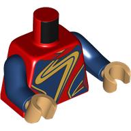 Torso, Blue/Red Armor, Gold Swirl Decoration print, Dark Blue Arms, Warm Tan Hands Red