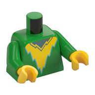 Torso, Yellow/Sand Blue Lightning Chest print, Bright Green Arms, Yellow Hands Bright Green