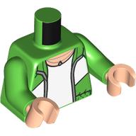 Torso, Jacket, White Shirt, Necklace print, Bright Green Arms, Light Nougat Hands Bright Green