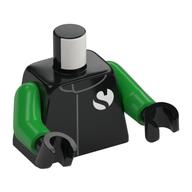 Torso, Racing Suit, White Sauber Logo print, Bright Green Arms, Black Hands Schwarz