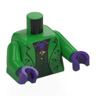 Torso Jacket, Dark Green Question Marks, Dark Green Vest, Dark Purple Tie, Gold Question Mark Pin print, Bright Green Arms, Dark Purple Hands Hellgrün