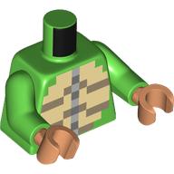 Torso, Pixelated Turtle Chest print, Bright Green Arms, Nougat Hands Hellgrün