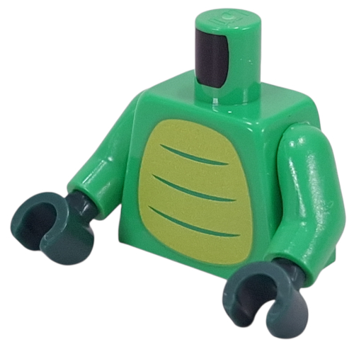 Torso, Lime Crocodile Belly print, Bright Green Arms, Dark Green Hands Bright Green