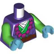 Torso, Green Robe, Magenta Necklace, Dark Brown Belt, White Shirt print, Bright Green Arms, Medium Azure Hands Dunkellila