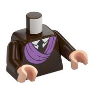 Torso, Jacket, Lavender Turban Wrappings, White Shirt, Black Tie print, Dark Brown Arms, Light Nougat Hands Dark Brown