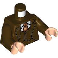 Torso Jacket, Vest, White Shirt, Red Tie with White Dots print, Dark Brown Arms, Light Nougat Hands Dunkelbraun