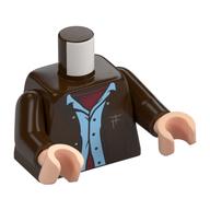Torso, Jacket, Scratches, Bright Light Blue Shirt, Dark Red Shirt print, Dark Brown Arms, Light Nougat Hands Dunkelbraun