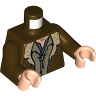 Torso Coat with Tan Fur Trim and 2 Shirts Print, Dark Brown Arms, Light Nougat Hands Dark Brown
