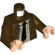 Torso, Jacket, Tan Shirt, Black Tie print, Dark Brown Arms, Light Nougat Hands Dark Brown