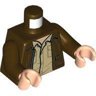 Torso Jacket, Open over Tan Shirt print, Dark Brown Arms, Light Nougat Hands Dark Brown