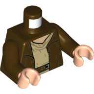 Torso Jacket, Tan Tunic, Belt print, Dark Brown Arms, Light Nougat Hands Dunkelbraun