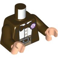 Torso, Dark Tan Pants, Dark Brown Belt, White Shirt, Dark Brown Bow Tie, Lavender Button print, Dark Brown Arms, Light Nougat Hands Dark Brown