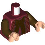 Torso Robe, Dark Brown Under Shirt print, Dark Brown Arms, Light Nougat Hands Dunkelrot