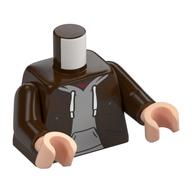 Torso, Jacket, Light Bluish Grey Hoody, White Laces print, Dark Brown Arms, Light Nougat Hands Dunkelbraun