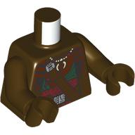 Torso, Dark Brown Robe, Strap, Dark Green Shirt, Dark Red Belt, Necklace print, Dark Brown Arms and Hands Dark Brown
