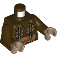 Torso Robe, with Straps, Medium Nougat Pouches and Panels Print, Dark Brown Arms, Dark Tan Hands Dunkelbraun