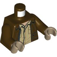 orso Jacket, Open over Tan Shirt print, Dark Brown Arms, Dark Tan Hands Dark Brown