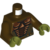 Torso Neimoidian Warrior Armour Print, Dark Brown Arms, Olive Green Hands Dunkelbraun