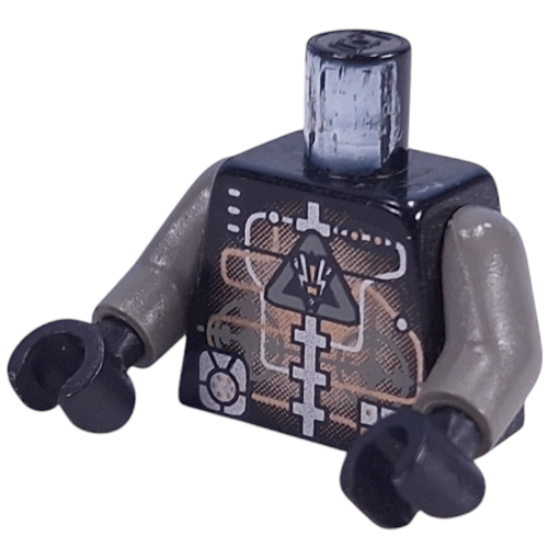 Torso Insectoids Droid Silver and Copper Circuitry Print, Dark Gray Arms, Black Hands Schwarz