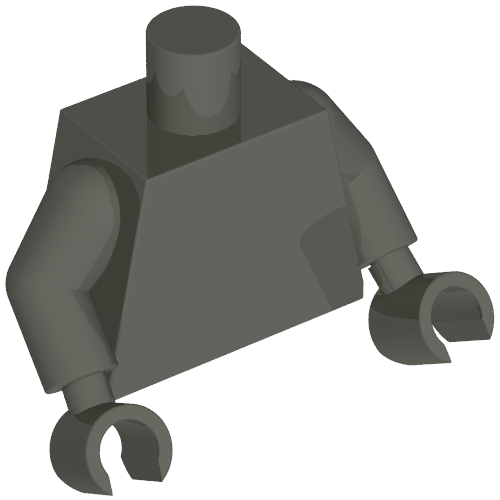 Torso, Dark Gray Arms and Hands [Plain] in 