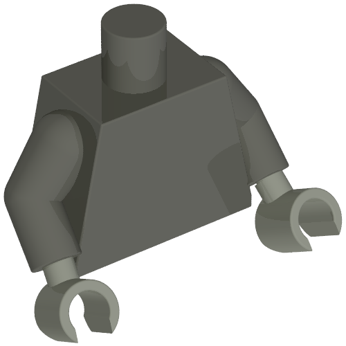 Torso, Dark Gray Arms, Light Gray Hands [Plain] Dark Gray