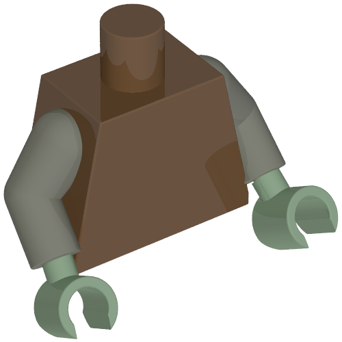 Torso, Dark Gray Arms, Sand Green Hands [Plain] Brown