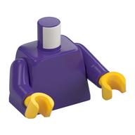 Torso, Dark Purple Arms, Yellow Hands [Plain] Dunkellila
