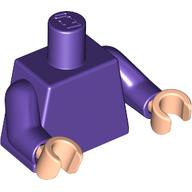 Torso, Dark Purple Arms, Light Nougat Hands [Plain] Dunkellila