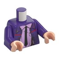 Torso, Jacket, Gold Buttons, Lavender Shirt, Black Tie, Dark Brown Suspenders print, Dark Purple Arms, Light Nougat Hands Dunkellila